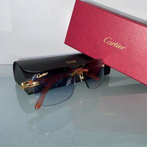 Cartier Buffalo Horn Wood Lenses Dark Frames Great Condition